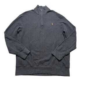 Polo Ralph Lauren Men’s 1/4 Zip Sweater XL Gray Cotton Knit Pullover